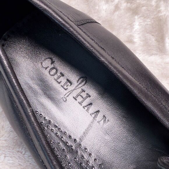 Cole Haan Black Leather Moccasin Slip On Loafers Mens Size 10 - Picture 8 of 15
